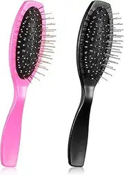 Gandeer 2 Pcs Wig Hair Brush Set - Stainless Steel Wire Brush for Synthetic Wigs, Hair Extensions for Women and Girls
