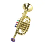Plastic Trumpet Wind Instrument with 3 Colored Keys for Early Developmental Musi