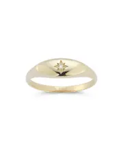 Moon & Meadow 14K Yellow Gold Diamond Star Signet Ring