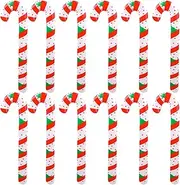 12 Pcs Inflatable Candy Canes Large Inflatable Candy Canes Balloons Blow Up Christmas Candy Canes for Christmas Indoor Outdoor Holiday Yard Decorations Party Supplies