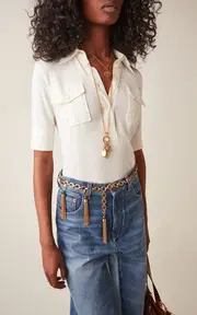[Chloé] Embellished Gold-Tone Chain Belt