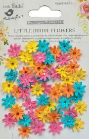 Little Birdie Micro Jeweled Florettes 60/Pkg-Vivid Palette - 6 Pack