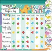 Reward Chart for Kids – Dinosaur Magnetic Kids Behavior Chart, Pad with 26 Chore Charts, 1920 Star Stickers, 49 Incentive Stickers, Responsibility Chart for Kids Boys Toddlers - Kids Chore Chart