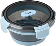 [Lurch] Food Storage Box Silicone 400 ml Round Frozen Blue - Foldable and Leak-Proof - Lunch Box for on The Go