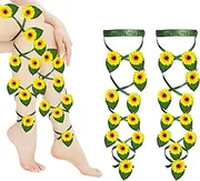 [Generic] Leg Straps | Women Non-Slip Cross Leg Wrap Flower,Adjustable Elastic Exotic Apparel Thigh Garter Gothic Costumes Accessories for Women Girls Performance Travel