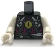 Lego New Minfigure Black Torso White Dark Bluish Gray Skeleton Yellow Eye Part