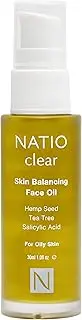 Natio Australia Clear Skin Balancing Face Oil 30ml - Calming Face Oil for Acne Prone an Oily Skin Types - Hemp Seed, Tea Tree & Salicylic Acid - Made in Australia