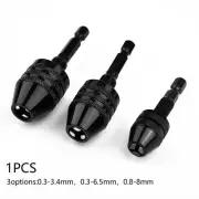 Quick Change Keyless Drill Chuck Conversion Aluminum alloy Black Practical