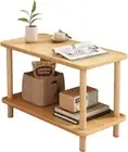Wooden Bedside Table, Partitioned Storage, Table with Stable Structure, Solid Wo