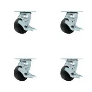 Tool Box Caster Wheel Set – 4 Inch Polyolefin Swivel Casters – SCC