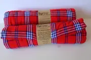 Set of 2 African Masai Maasai Shuka Blanket Shawl Scarf Sarong Kimono Kenya