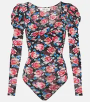 [Diane von Furstenberg] Diane von Furstenberg Erik floral mesh bodysuit AU 8 pink