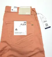 $198 New BRAX Modern Fit Chuck Hi Flex Seaqual Chino Pants Men's 32x34 Peach 32