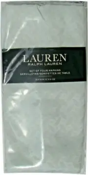 Ralph Lauren Clarendon Set of 4 Cotton Napkins Crosshatch Basketweave Light Blue