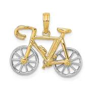 14k Two-tone Gold 3-D Ten Speed Bicycle Charm