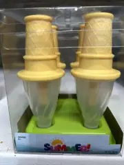 Popsicle Mold Ice Cream Cone Shaped with Base . Set of 4 In Box