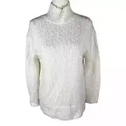 VINCE WOOL BLEND NUBBY TURTLENECK SWEATER IN CREAM NWT WOMEN'S SIZE XS