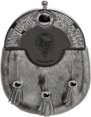 Stenhouse Dress Sporran 3 Tassels Studded Celtic Arch Scottish Clan Crest