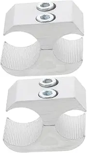 2pcs Walker Cane Holder Clamp Cane Holder Clamps Attachment Wheelchair Clamps Holders Wheelchair Clamp Pipe Management Multi-use Pipe Clamp Silver Aluminum Alloy