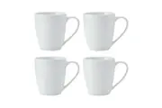 4pc Mikasa Chalk Kitchen Tableware Porcelain Mug Set 380ml White