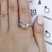 6.5CT. TW Asscher Round Cut CZ Engagement Ring 14K Gold White