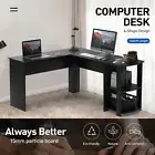 Computer Desk L-Shape Corner Office Laptop Workstation Student Study Table 140CM