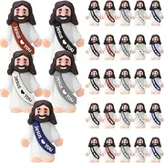 Bememo 25 Pcs Little Jesus Figures Original Design Jesus Love You Mini Rubber Jesus Toys to Hide and Seek Religious Party Favors Sunday School Baptism Gifts Stuffers(Colorful)