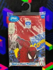 Spiderman Vintage Kids Pajama Set New NWT 1994 PCA Apparel Marvel Size 8-10