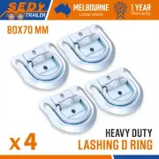 4x Lashing D Ring Zinc Plated Tie Down Points Anchor UTE Trailer 80 x 70MM