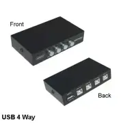 Kentek USB 2.0 1A to 4B 4 Port Manual Data Switch Box Printer Scanner Hard Drive