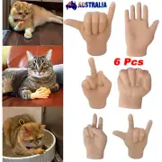 6Pcs Cat Pet Small Hand Finger Puppets Finger Toys Tiny Finger Hands Hand Palm〃