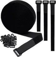 20Ft Hook and Loop Straps Reusable Cable Ties Cinch Straps with Buckles