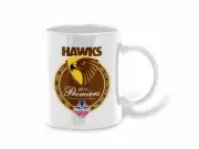 99756 HAWTHORN HAWKS 2013 AFL PREMIERS PREMIERSHIP 11oz WHITE COFFEE MUG TEA CUP