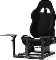 Dardoo Flight Game Cockpit with Blackseat and Racing Simulator Mount, Compatible with Thrustmaster Hotas Warthog, Logitech X52 X56, Not Included Throttle Joystick Pedal