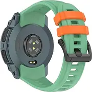 VeveXiao Breathable Sport Band Compatible With Garmin Instinct 3 solar 45mm Strap, 22mm Quick Release Sport Silicone Bracelet Watch Strap instinct 3 Amoled 45mm Replacement Bands (Green Orange)