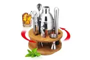 10Pc Bartender Bar Boston Martini Spirit Cocktail Shaker Maker Mixer Muddler Set