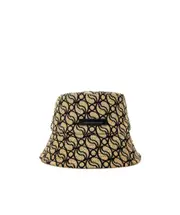 S Wave Woven Straw Logo-Patch Bucket Hat 56,58 Black
