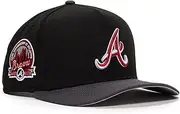 New Era Atlanta Braves 9FIFTY A-Frame Cooperstown 40th Anniversary (1966-2006) Snapback Cap, Adjustable Hat Black Grey
