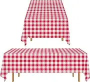 ACEmedia Red and White Checkered Round Tablecloth 30 Inch - Waterproof Stain and Wrinkle Resistant Washable Fabric Table Cloth for Dining Room Party Outdoor Picnic