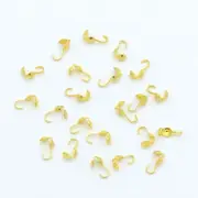 Gold Bead Tips Calotte End Caps Clamshell Knot Cover Cord Ends 22 Pieces