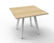 RAPIDLINE ETERNITY SQUARE MEETING TABLE W900 x D900 x H730mm Natural Oak Top White Frame
