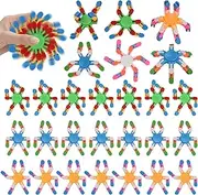 GOLDGE 28Pcs Transformable Fidget Spinners – Deformable Chain DIY Robot Toys, Stress Relief Sensory Gyro for Kids & Adults, Perfect Easter Basket Stuffers & Stocking Fillers