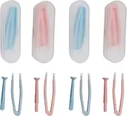 Fofuyim 4 Pack Contact Lens Remover and Inserter Tool for Soft Lenses, Portable Contact Lens Applicator with Tweezers & Storage Case for Outgoing, Travelling - Pink & Blue, Multicolor, Beauty Case