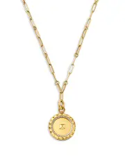 Roberto Coin 18K Yellow Gold Diamond Obelisco Medallion Paperclip Necklace, 19