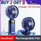 5 Speed Desk Fan Mini Portable Hand held Cooling Cooler USB Air Rechargeable