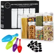HOMESTO Airtight Plastic Food Storage Set of 7 Pantry Containers with Improved