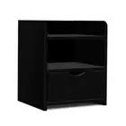 Bedside Table 1 Drawer with Shelf FARA Black Artiss