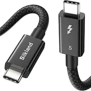 Silkland [Intel Certified] 80Gbps Thunderbolt 5 Cable Prime Braided, up to 120Gbps Bandwidth for Dual 8K/6K, 240W, Compatible for Thunderbolt 4/3, USB4, SSD, MacBook M4 Pro, Dock, eGPU, 3.3FT/1M