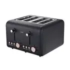 NNEDPE 4 Slice Toaster Rose Trim Collection - Black