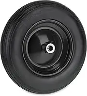 Relaxdays Wheelbarrow Wheel 3.50-8, Solid Rubber Tyres with Steel Rim, Puncture-Proof, up to 100 kg, Spare Wheelbarrow, Black, 3.5-8